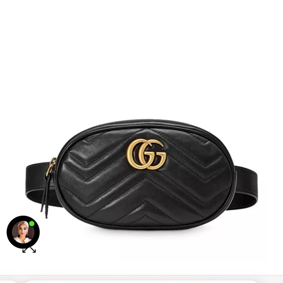 Gucci GG Marmont Matelassé Leather Belt Bag in black - Picture 1 of 7